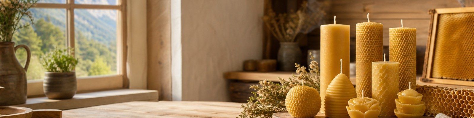Bougies artisanales · Cire d’abeille locale - L’Étincelle de la Ruche